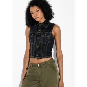 Wild Fable Denim Trucker Vest Dark Wash Size M